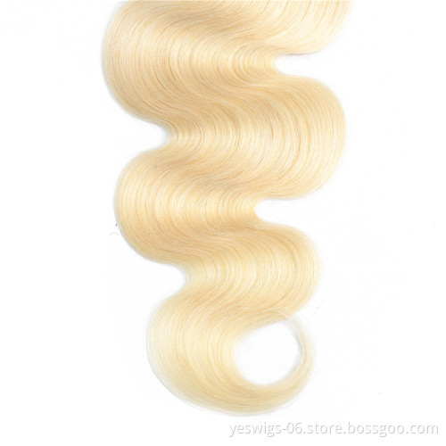 Wholesale Blonde 613 Hair Bundles Pre Colored Cuticle Aligned Virgin Donor 613 Blonde Raw Indian Human Hair Extension Body Wave